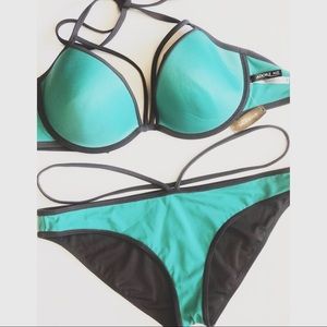 Adore Me Reversible 2-Piece Bikini Gray/Turquoise